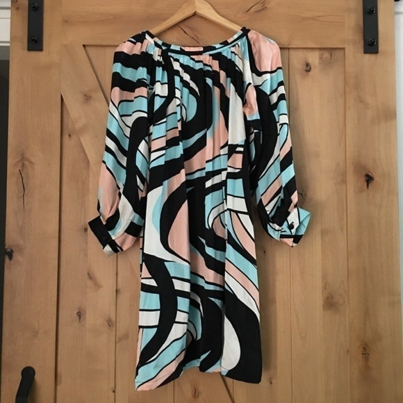 Diane Von Furstenberg Silk Tunic Dress Multicolored Size 4 Abstract 70’s Retro - Picture 5 of 6